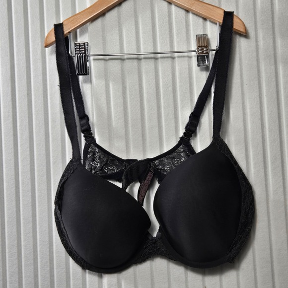 Victoria's Secret Other - Victorias Secret Dream Angels Perfect Coverage Bra Black Lace 36C 332929-DL3